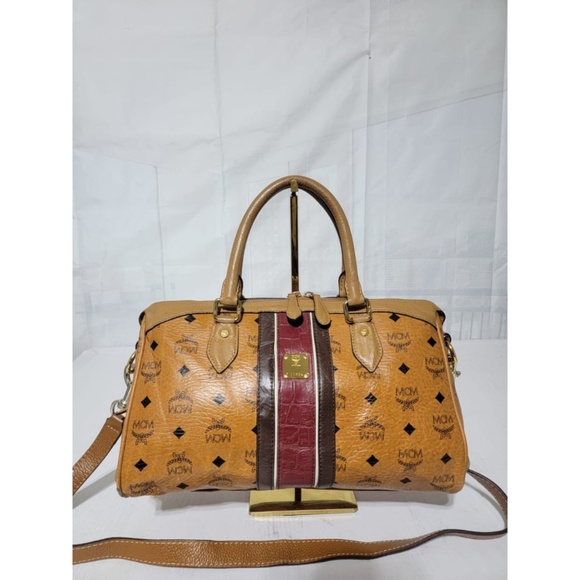 Authentic MCM 2WAY VISETOS SHOULDER BAG COGNAC - Picture 1 of 10